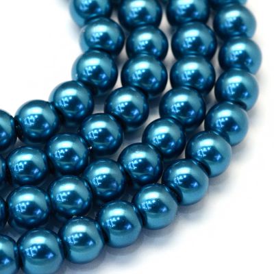 Perły szklane  4 mm CADET BLUE - sznur (ok. 210 szt) - 1 szt