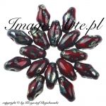 Superduo 2.5 x 5 mm Opaque Red Picasso Silver 10 gram