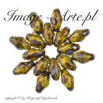 Superduo 2.5 x 5 mm Opaque Yellow Picasso Silver 10 gram