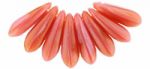 Dagger Beads 3/10mm : Coral Pink/Brown 10 szt.