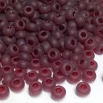 Rocaille 6/0 Czech seed beads - Frosted Transparent Ruby - 10 gram
