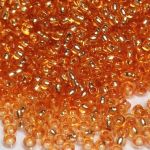 Rocaille 13/0 Czech seed beads - vSilver Lined Light Orange - 10 gram