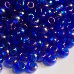Rocaille 5/0 Czech seed beads - Transparent Rainbow Royal Sapphire 61300- 10 gram