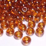 Rocaille 4/0 Czech seed beads - Lustered Transparent Dark Topaz - 10 gram