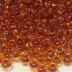 Rocaille 8/0 Czech seed beads - Inside Brown Lt.Topaz Transparent - 10 gram