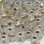 Rocaille 32/0 Czech seed beads - Clear Gold Lined - 10 gram