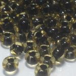 Rocaille 5/0 Czech seed beads - Topaz Crystal Terra jet Lined - 50 gram