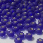 Rocaille 4/0 Czech seed beads - Silver Lined Frosted Cobalt 30080 - 50 gram