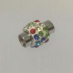 Zapięcie magnetyczne 5 mm z kryształkami multicolor(15,5x11mm)