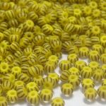 Rocaille 8/0 Czech seed beads - Opaque Olive Striped Jet col 83501 - 50 gram