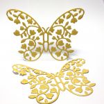 Scrapki ażurowe Flower Butterfly 11,5x 9,5 cm metalic gold  -1 szt
