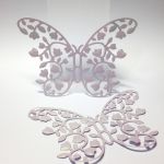 Scrapki ażurowe Flower Butterfly 11,5x 9,5 cm pearl milky amethyst  -1 szt