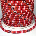 Sznurek/rzemień Masajka-Etniczny bawełniany szyty 6mm Orange-Red-1m