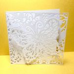 Baza kartki  Ażurowy Motyl  wytłaczany: 15x15 cm biały
