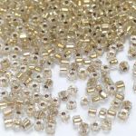 Preciosa Hexagon Bugle Gold Lined Crystal 1,7 mm - 10 gram