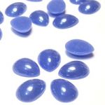 Kaboszon 14x10x4mm szklany perłowy- blue - 1 szt