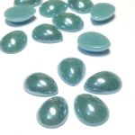 Kaboszon 14x10x4mm szklany perłowy- turquoise - 1 szt