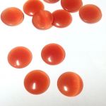 Kaboszon 14x3mm szklany- Kocie Oko  red orange - 1 szt