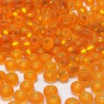 Rocaille 5/0 Czech seed beads - Silver Lined Frosted Amber col.90000 - 10 gram