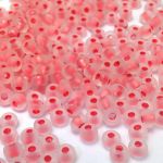Rocaille 5/0 Czech seed beads - Crystal Frosted Rose Lined col.38389 - 10 gram