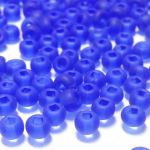 Rocaille 5/0 Czech seed beads - Transparent Frosted Medium Sapphire 30030 - 50 gram