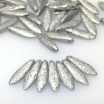 Dagger Beads 5/16 mm : Alabaster Metallic Silver Etched 10 szt.