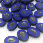 Koraliki Czech Glass Beads Oval sapphire blue 13x10mm  -1  szt