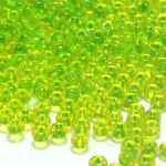 Rocaille 11/0 Czech seed beads - Light Neon Green Lined - 10 gram