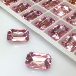 Kaboszon 18x13x5mm szklany fasetowany - silk pink -1 szt
