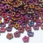 Flower Beads 5mm Crystal Etched Sliperit Full  - 10 szt