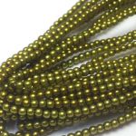 Perełki Jablonec Shiny 2mm Olive (ok.150 szt)  1 sznur