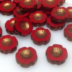 Koraliki Czech Glass Beads Hawaii 14 mm Red/Antic Bronze