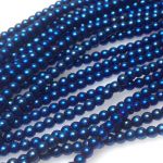 Hematyt 3 mm koralik  BLUE PLATED  (ok138 szt) sznur