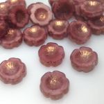 Koraliki Czech Glass Beads Hawaii 14 mm Picasso Rose/Patina