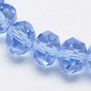Rondelle fasetowane 6x4 mm CORNFLOWER BLUE ( ok.100 szt)- sznur