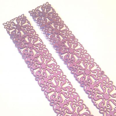 Scrapki ażur BORDER 28x3 cm metallic violet  (220gr ) - 1 szt