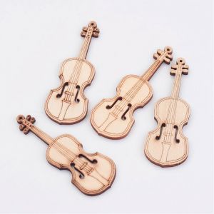 Drewniana zawieszka 73,5x27X4 mm Violin - 1 szt