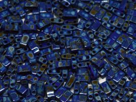Miyuki Half Tila Beads  Picasso Opaque Cobalt   HTL4518 - 5 gram (ok.125 szt.)