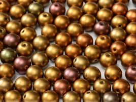 Round Beads 3 mm  Metallic Ancient Gold 50 szt
