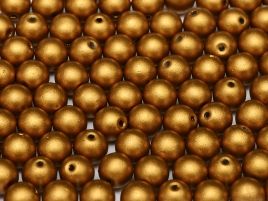 Round Beads 3 mm  Metallic  Brass Gold   50 szt