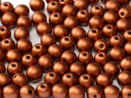 Round Beads 3 mm  Metallic  Copper   50 szt