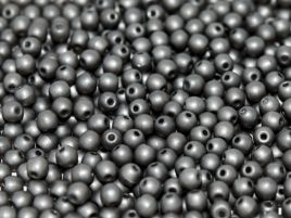 Round Beads 3 mm Crystal Chrome Full Matted  -50 szt
