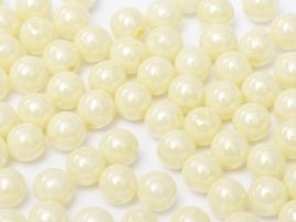 Round Beads 3 mm  Chalk White Cream Luster - 50 szt