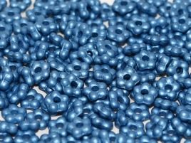 Flower Beads 5mm Alabaster Metallic Sea Blue - 10 szt