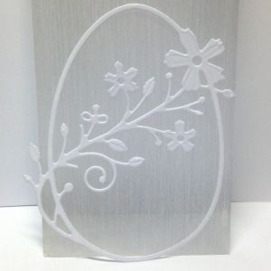 Scrapki ażur FLOWER EGGS 8x6,5 cm satin white (250gr ) -1 szt