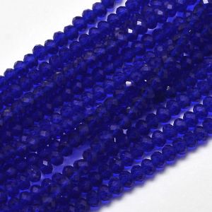 Kryształki rondelle fasetowane crystal blue 4x3mm - sznur ok 125 szt