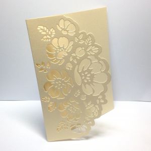 Baza kartki FLOWER LACE  12x15,3 cm (kart.270gr) metallic antic cream - 1 szt