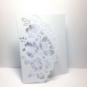 Baza kartki FLOWER LACE  12x15,3 cm (250gr) satin white - 1 szt