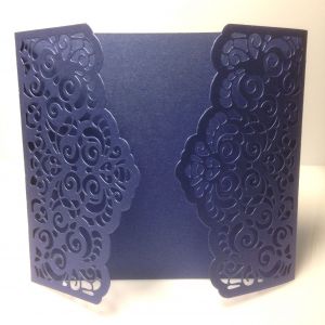 Baza kartki - zaproszenia LACE 13x14,5 cm mica navy blue ( 240gr)  - 1 szt