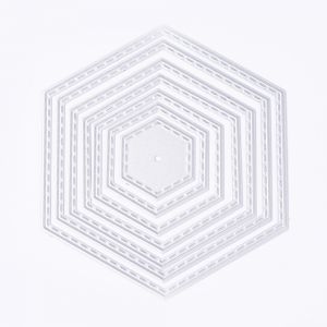 Wykrojnik Hexagon z przeszyciami 2,8-9,1x3,2-10,5 cm 7 szt  - zestaw